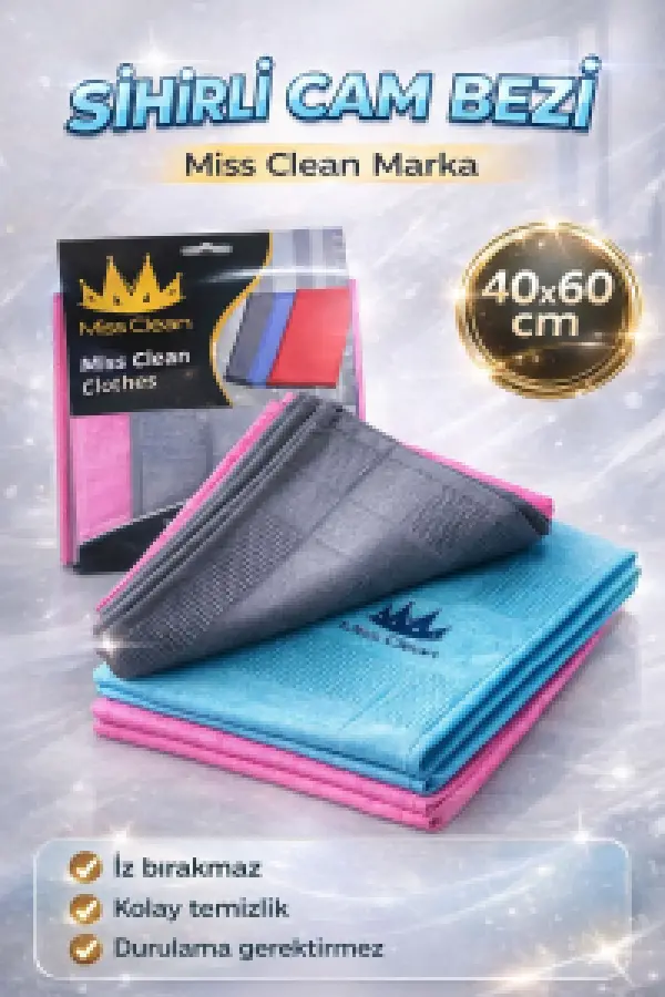 Missclean Mikrofiber Cam Bezi 3 lü (40x60 ) Yeni seri 