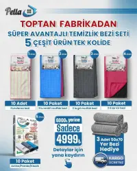 PELLA ** SÜPER AVANTAJLI PAKET ** 5 ÜRÜN (1 KOLİ) İÇERİSİNDE ( TOPLAM 123 PARÇA ) ** KARGO ÜCRETSİZ 