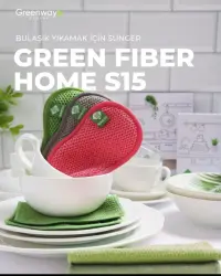 Green Fiber Home Yemek Bulaşık Filetosu bulaşık süngeri 1 adet