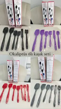 OKALİPTUS 6 Lı KAŞIK SETİ kırmızı