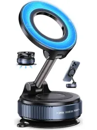 Dönebilen Araç Içi Telefon Tutucu Vakumlu Magsafe Destekli Manyetik Mıknatıslı