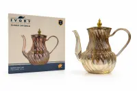 İvory Süzgeçli Borosilikat Cam demlik 1200 ml