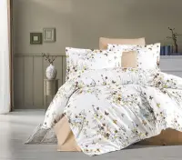 BATTAL BOY RANFORCE NEVRESİM TAKIMI ( LASTİKLİ ÇARŞAF ) KAHVE BAHAR