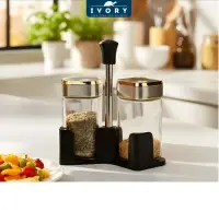 İvory Baharatlık Takımı 2 li Standlı Gold ( IVO CAM-177 )