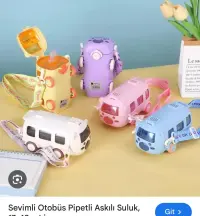  sevimli otobüs pipetli suluk mor