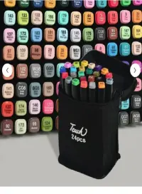 Kalem Seti Resim Boya Kalemi Çift Taraflı 1.Kalite ( 24 adetli )