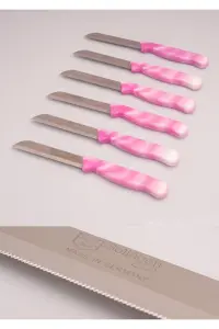 Solingen Meyve Bıçağı 6’lı mermer pembe