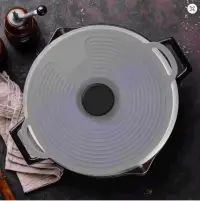 SİLİKON Tencere Kapağı 28 cm. GRİ - SİYAH