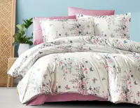 BATTAL BOY RANFORCE NEVRESİM TAKIMI ( LASTİKLİ ÇARŞAF ) PEMBE BAHAR