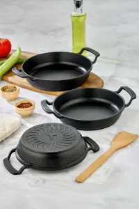 ZENA Titanyum Kaplama ( 3 lü )Döküm Sahan Seti ( 18-20-22 no)