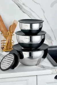 ZENA 9 parça LÜX rendeli saklama kabı Seti 9 PARÇA