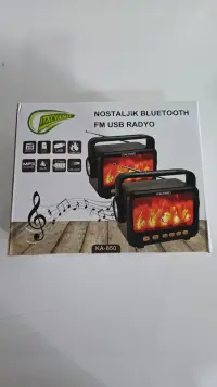 Nostaljik ŞÖMİNELİ Radyo Güneş Enerjili Bloetooth lu.