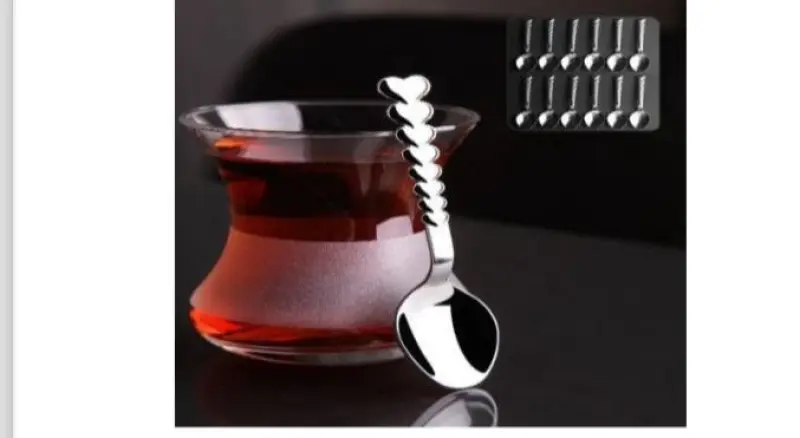 6lı kalpli çay kaşığı