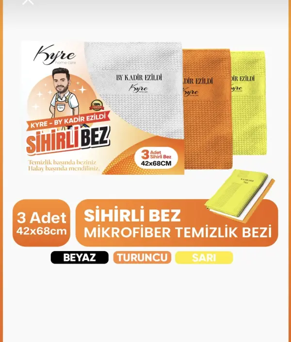 KYRE 3 LÜ MİKROFİBER SİHİRLİ BEZ(KADİR EZİLDİ ÜRÜNÜ) 50 ADET