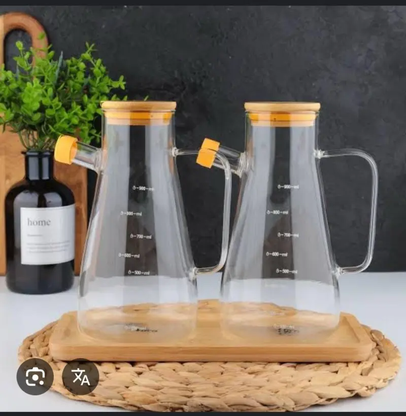 2li yağdanlık set bambu altlıklı